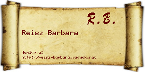 Reisz Barbara névjegykártya
